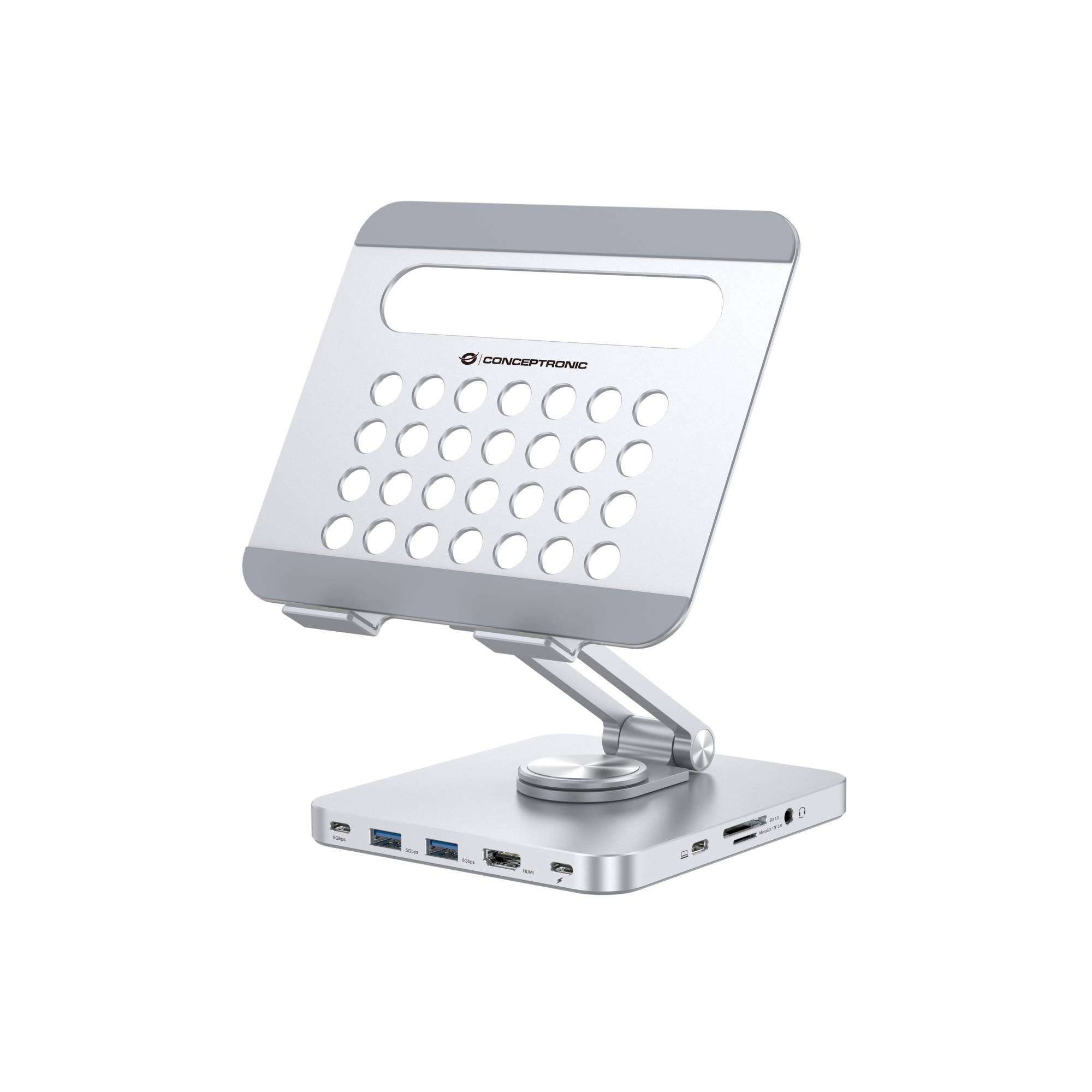 CONCEPTRONIC - Tablet Halterung inkl 8-in-1 Docking Station si