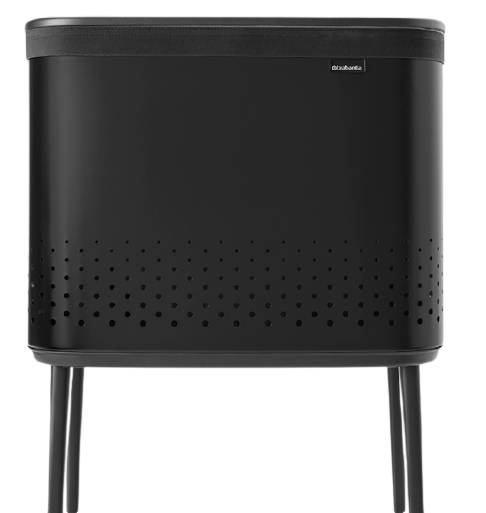 Brabantia Bo Wäschekorb, 60 l, Rechteckig, Schwarz, Schwarz, 540 mm, 320 mm