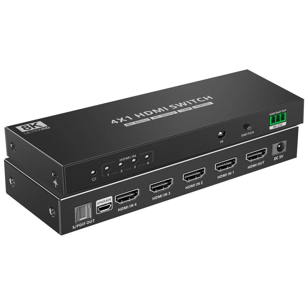 Techly Video/Audio-Schalter - 4 x HDMI - Desktop