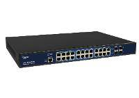 ALLNET Switch full managed 24 Port Gigabit 24x LAN 4x SFP Lüfterlos 19" - - 1 -
