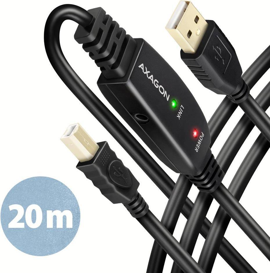 AXAGON ADR-215B aktives USB 2.0 Verbindungskabel USB-A auf USB-B - 20m - Kabel -