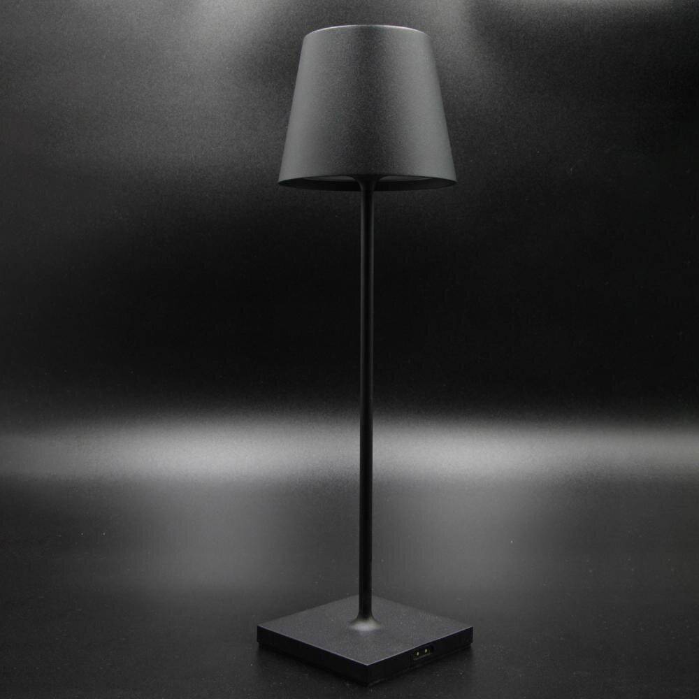 LED Akku-Tischleuchte Nuindie aus Aluminiumdruckguss in Nachtschwarz IP54 [Gebraucht - Gut]