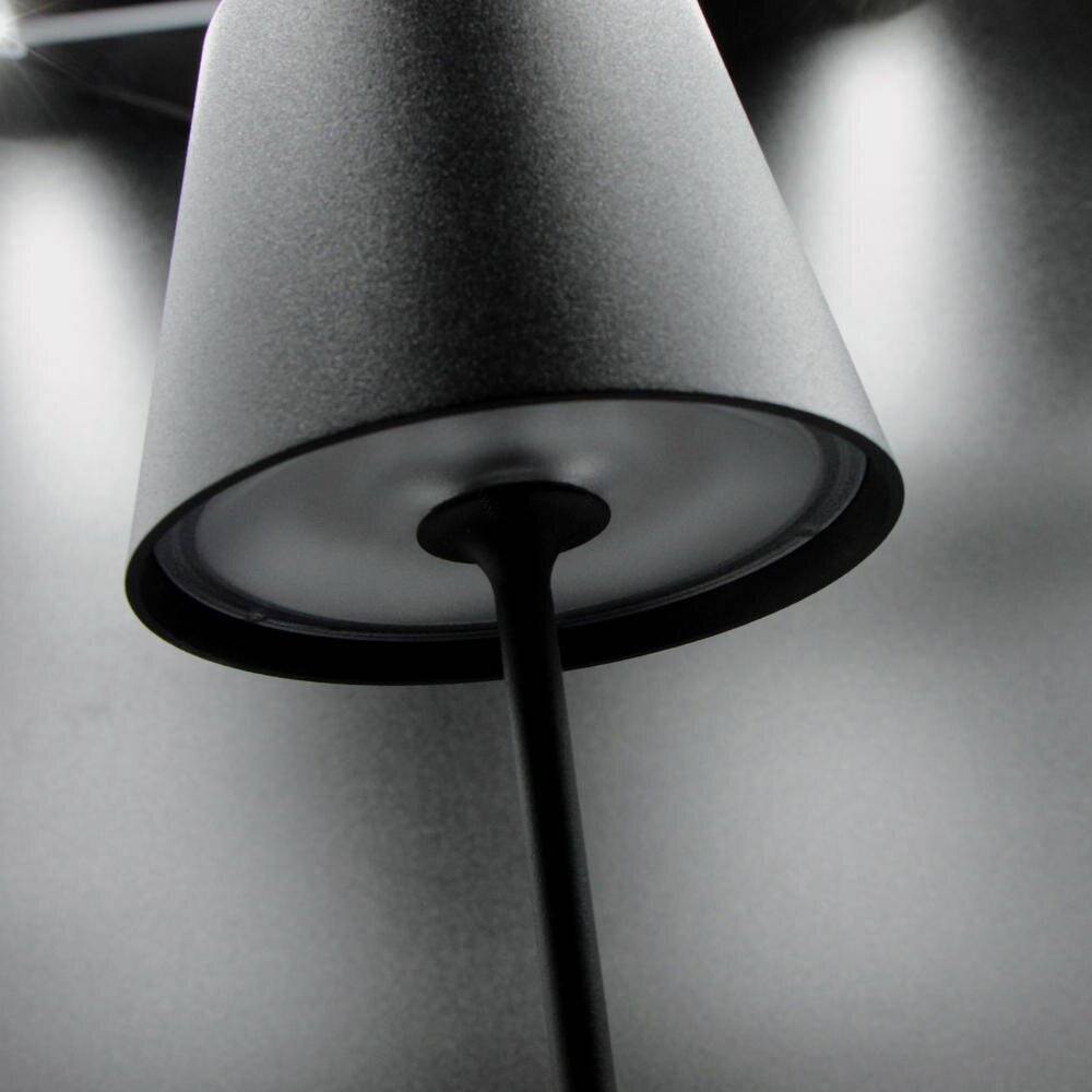 LED Akku-Tischleuchte Nuindie aus Aluminiumdruckguss in Nachtschwarz IP54 [Gebraucht - Gut]