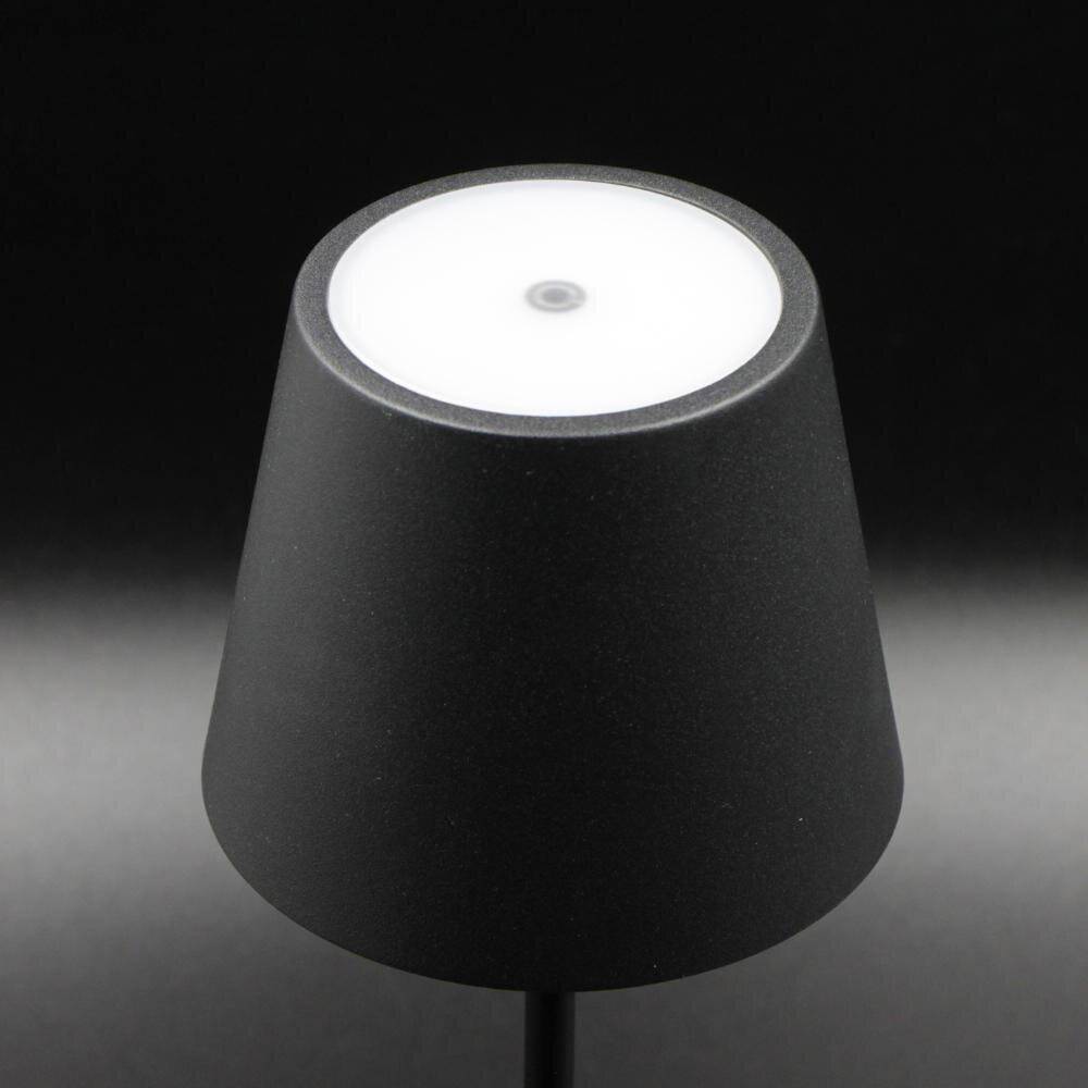 LED Akku-Tischleuchte Nuindie aus Aluminiumdruckguss in Nachtschwarz IP54 [Gebraucht - Gut]
