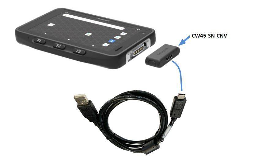 HONEYWELL CW45 USB C adapter_ enables connection to charging cable or accessorie