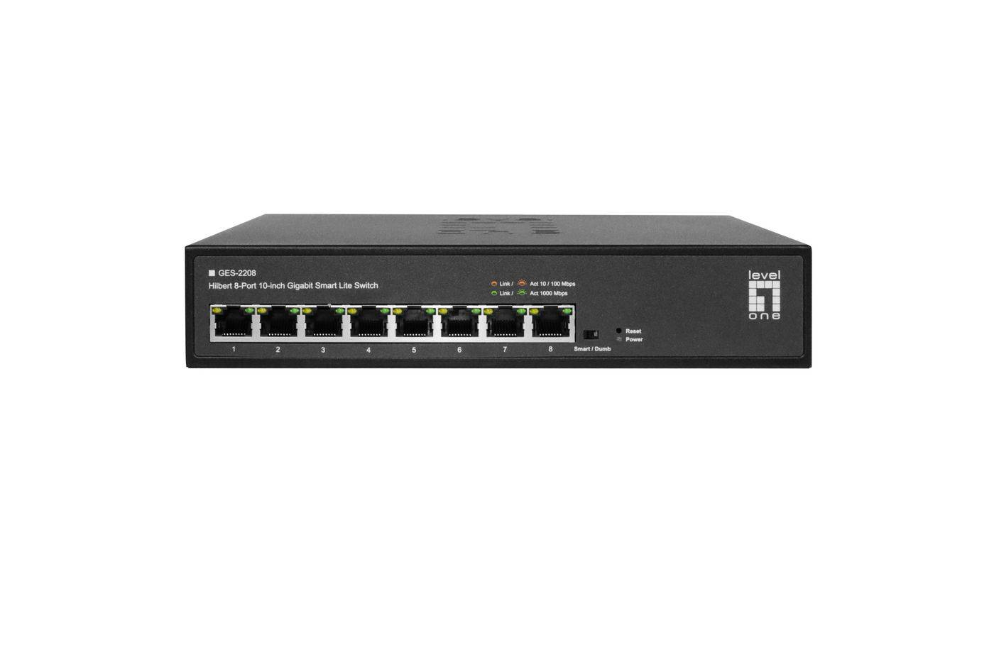 LevelOne Switch 8x GE GES-2208 Hilbert 10" - 1 Gbps - 8-Port