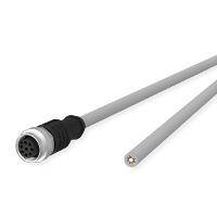 Metz Connect M12 Sensor-/Aktorleitung, A-kodiert, M12 Buchse gerade - freies Leitungsende, grau, 1m
