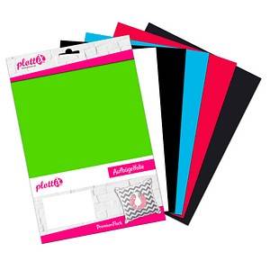 Plottix PremiumFlock Aufbügelfolie 6 St. farbsortiert Flock-Folie 20.0 x 30.0 cm