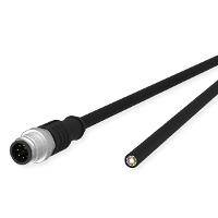 Metz Connect Sensor-/Aktorltg., M12-ST A-kodiert, gerade-freies Ende, ungeschirmt, 8polig, PUR, schwarz, 2m
