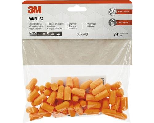 3M 1100C30, Wiederverwendbarer Ohrstöpsel, Orange, Verkabelt, 37 dB, 110 dB, Polybag