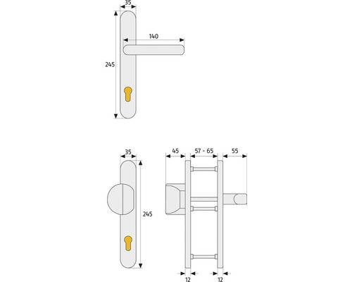 Abus SRG92N F1 Schutzbeschlag WG, Aluminium, Wechselgarnitur - Modell: SRG92N | Einsatzbereich: Rahmentür | Farbe: F1 (