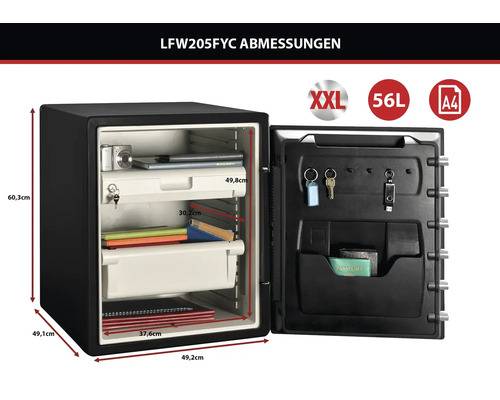 MasterLock XXL-Sicherheitssafe mit digitaler Kombination, Schwarz, Grau, Zahlenschloss, Stahl, 472 mm, 490 mm, 605 mm