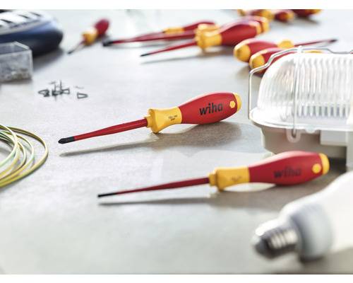 WIHA Schraubendreher Set SoftFinish electric slimFix Schlitz, PH, PZ, PlusMinus, 6 tlg, Nr 3201K601