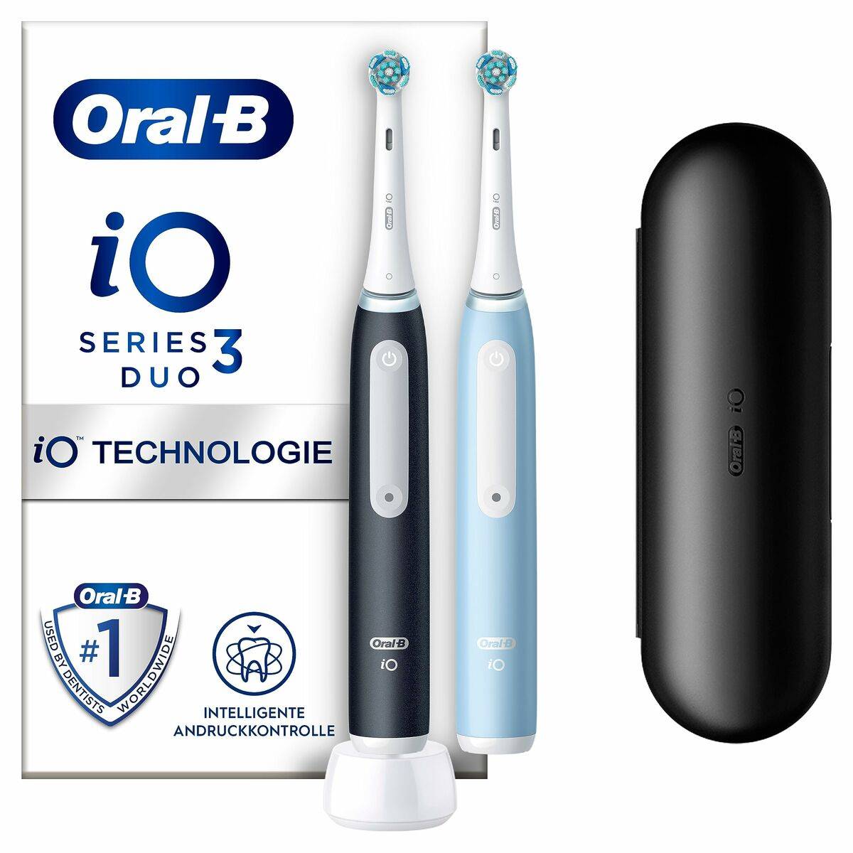 Oral-B iO Series 3n mit 2. Handstück Matt Black/Ice Blue