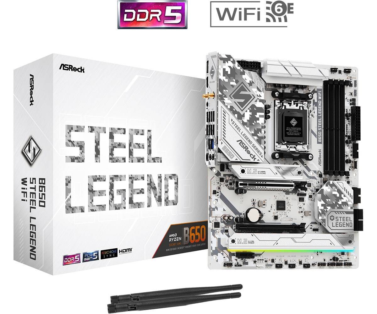 ASRock B650 Steel Legend WiFi - Motherboard - ATX - Socket AM5 - AMD B650 Chipsatz - USB-C 3.2 Gen