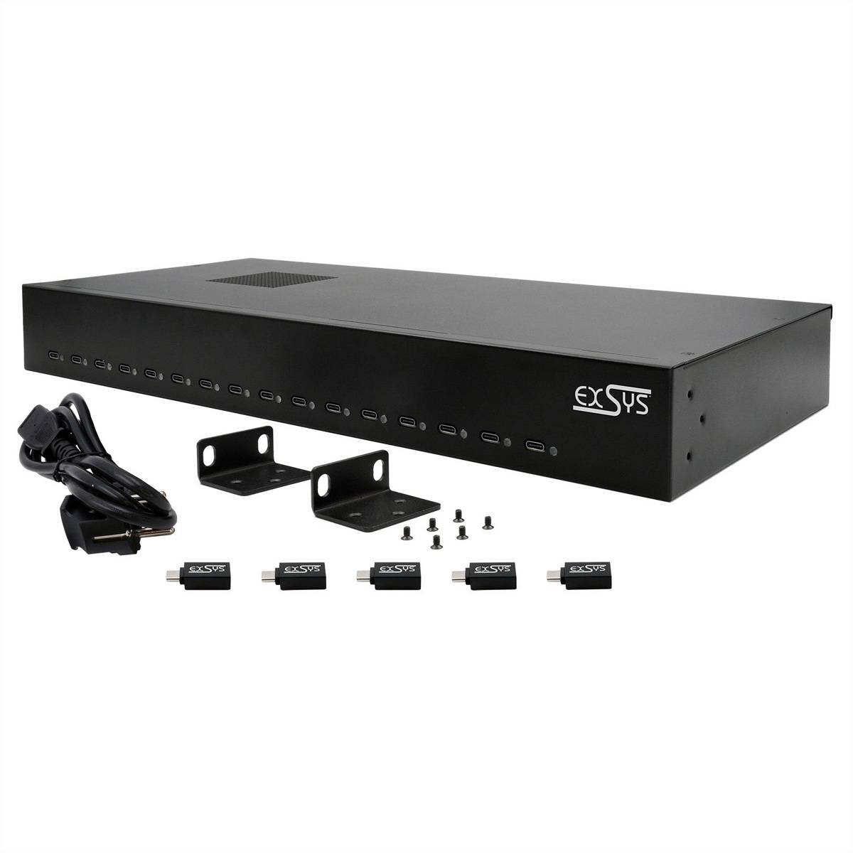 EXSYS EX-11016 16 Port USB-C Highpower Ladestation 480W