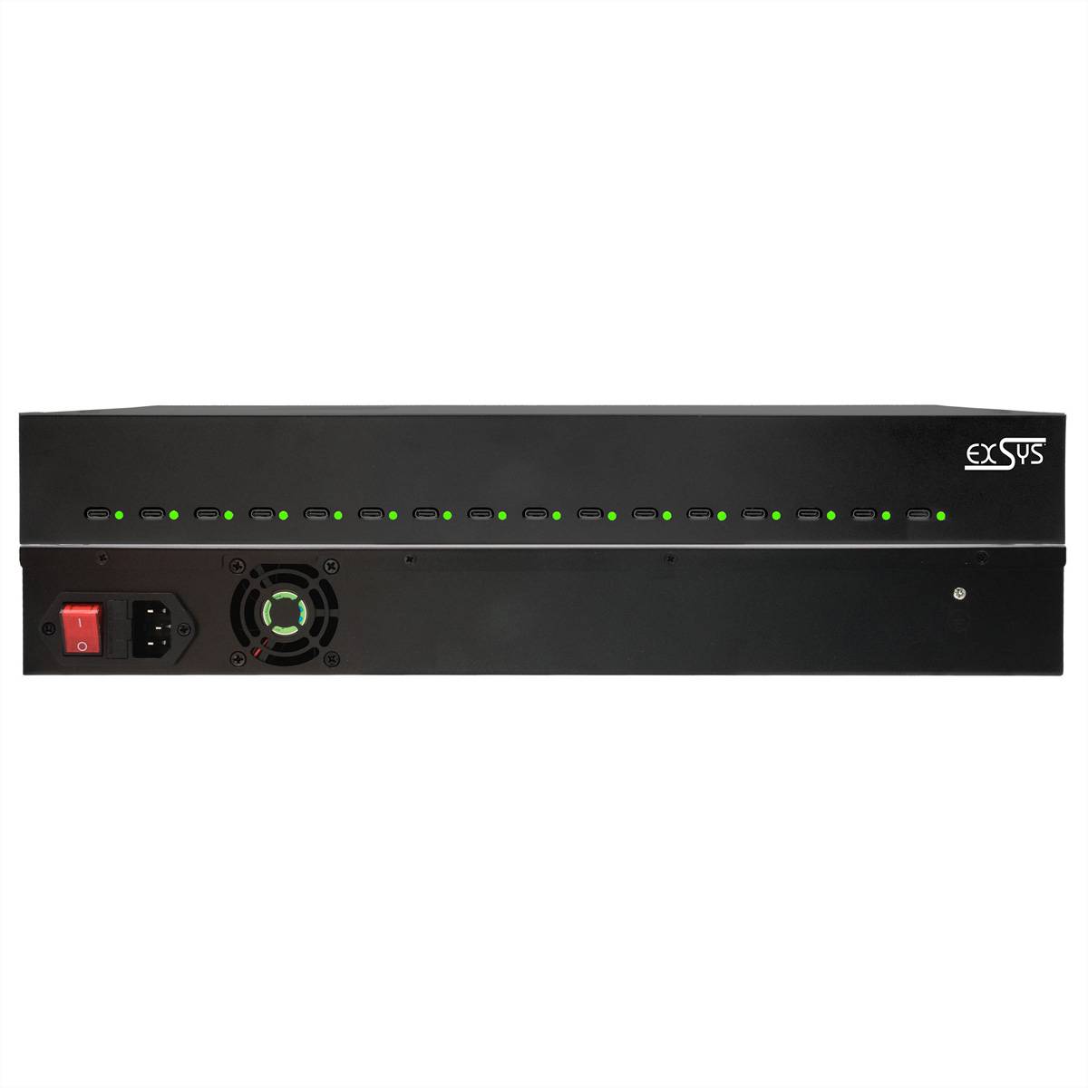 EXSYS EX-11016 16 Port USB-C Highpower Ladestation 480W