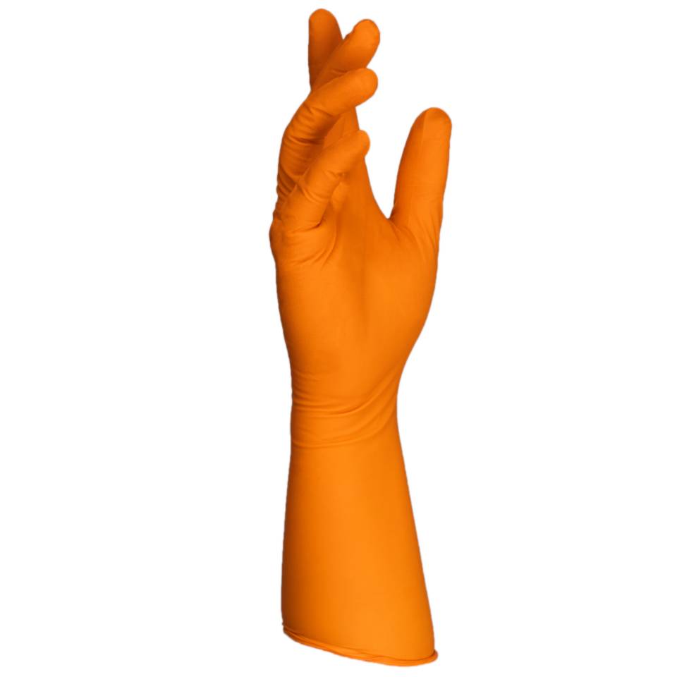 Handschuh SHIELDskin™ XTREME Orange Nitrile 300 DI, ISO 6-9, Größe L/9 100/VE