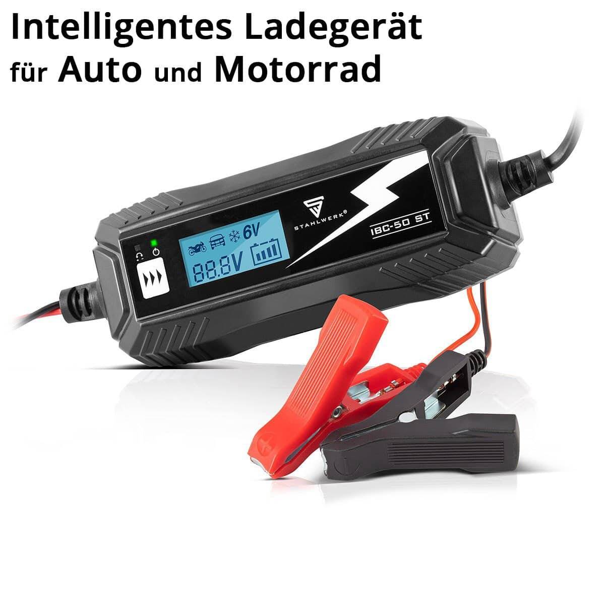 STAHLWERK Batterieladegerät IBC-50 ST mit Mikroprozessor und 4 Lademodi