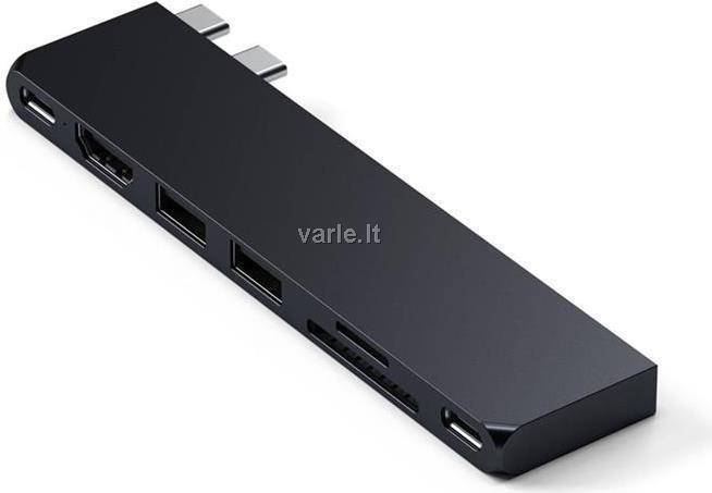 Satechi ST-HUCPHSD, Andocken, USB 3.2 Gen 2 (3.1 Gen 2) Type-C, 100 W, 1.4/2.3, Schwarz, Midnight