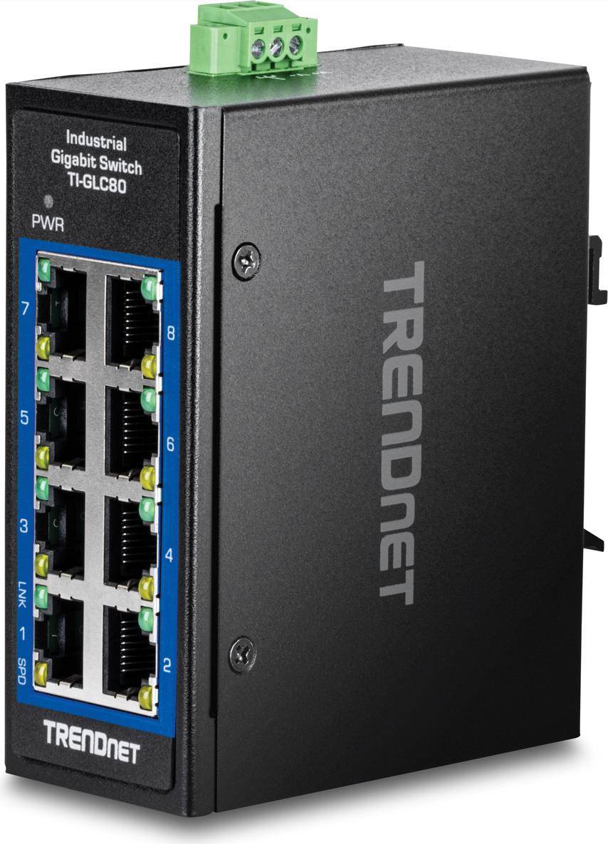 TRENDnet TI-GLC80 8-Port Gigabit Industrial DIN-Rail Mini