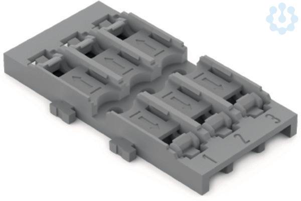 Befestigungsadapter 3-fach 221-2523 für Durchgangsverbinder mit Hebel grau