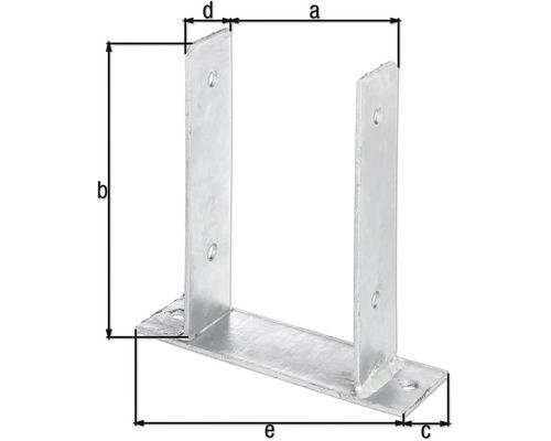 U-Pfostenträger 0522025 A 121 mm B 200 mm C 60 mm D 50 mm E 200 mm Gewicht 0,94 kg