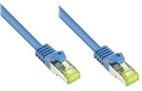 Good Connections® RJ45 Patchkabel mit Cat. 7 Rohkabel und Rastnasenschutz (RNS®), S/FTP, PiMF, 500MHz, blau, 30m