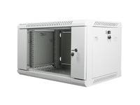 LANBERG 19" 6U 600x450 Wandgehäuse Glastür (FlatPack) grau
