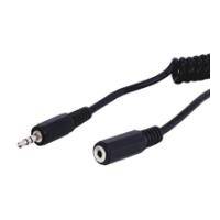 Goobay Kopfhörerverlängerung 3,5 mm, Spiralkabel Klinke 3,5 mm Stecker (3-Pin, stereo) > Klinke 3,5 mm Buchse (3-Pin, st