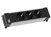 Bachmann 916.1192 Steckdosenleiste ohne Schalter Aluminium, Schwarz Schutzkontakt