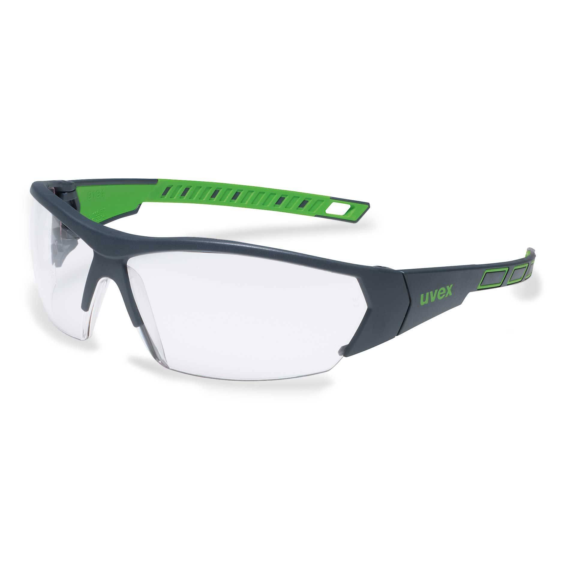 uvex i-works 9194175 Schutzbrille inkl. UV-Schutz Anthrazit, Grün EN 170 DIN 170