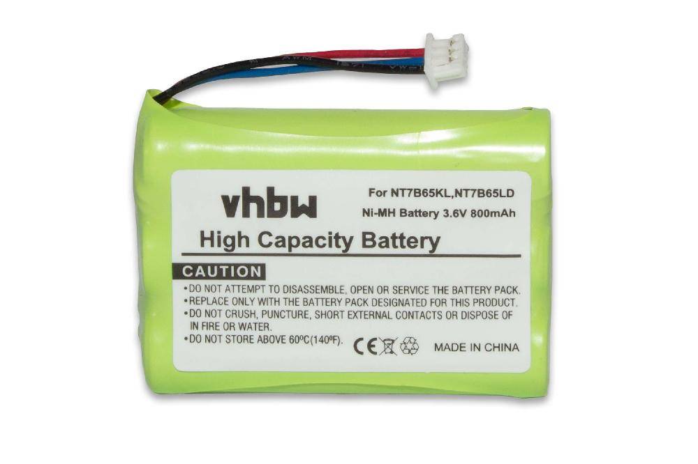 vhbw Akku Ersatz für NT7B65LD, NT7B65KL, CPH-464Q3S für schnurlos Festnetz Telefon (800 mAh, 3,6 V, NiMH)