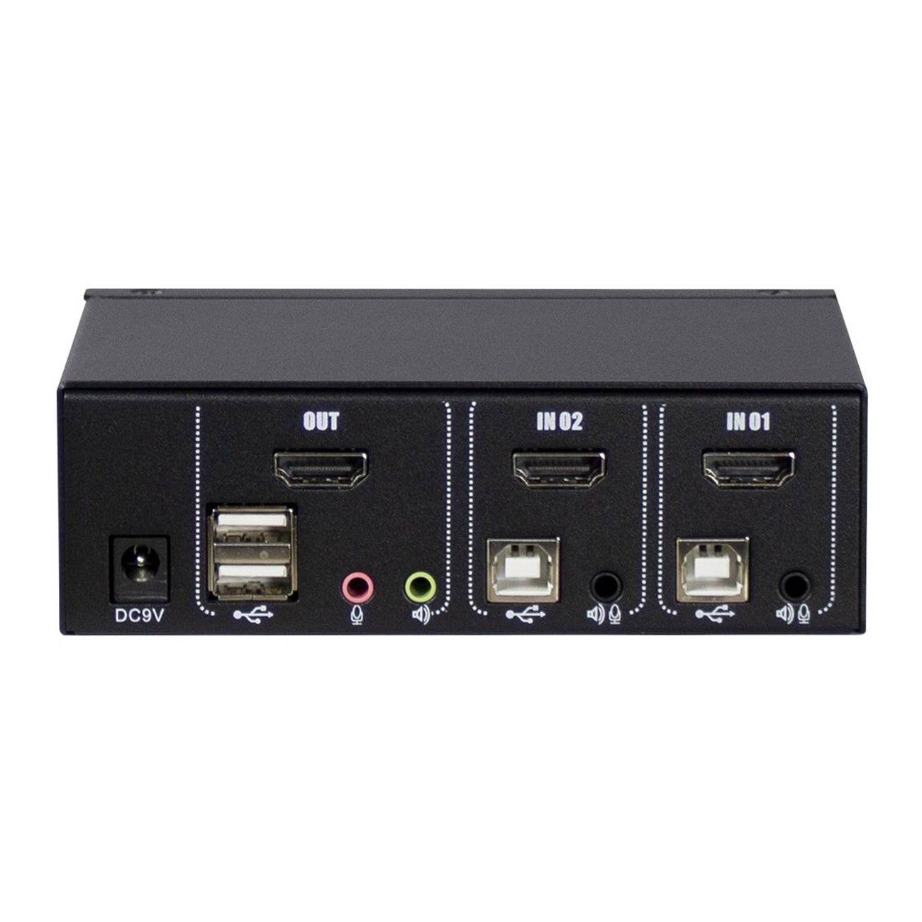 Inter-Tech KVM Switch AS-21HA HDMI, 2 Port, Metall Signalsteuerung KVM KVM