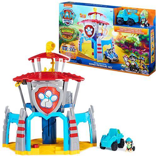 PAW Patrol Dino Rescue Hauptquartier-Spielset mit Geräuschen sowie exklusiver Re