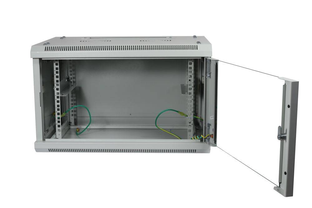 ALLNET 19""Wandgehäuse 12HE 1-teilig T450mm Lichtgrau zerlegt Flat Pack SMA-Seri