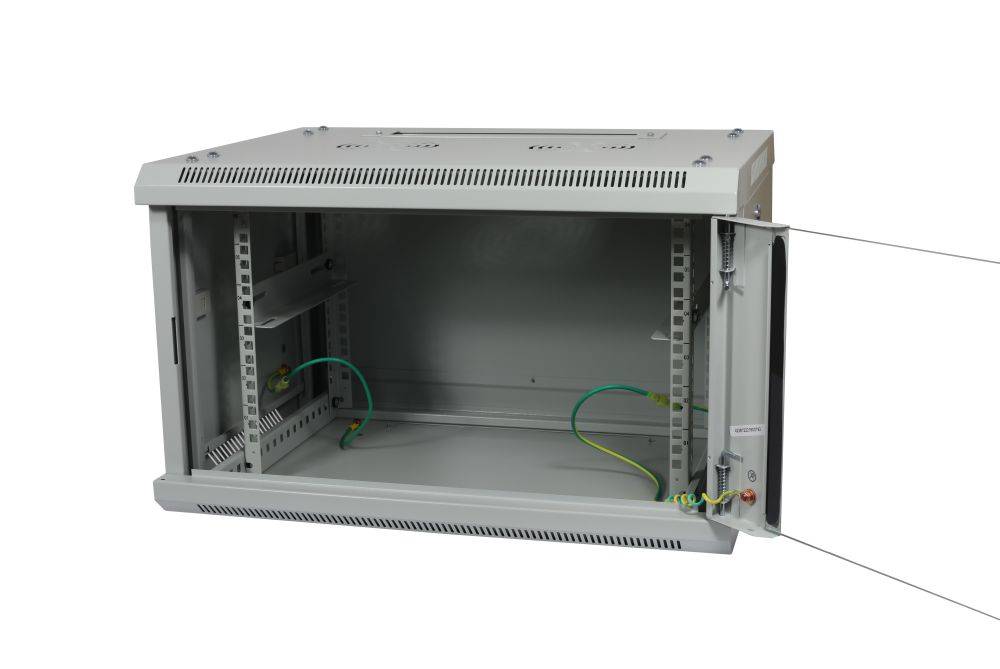 ALLNET 19""Wandgehäuse 12HE 1-teilig T450mm Lichtgrau zerlegt Flat Pack SMA-Seri