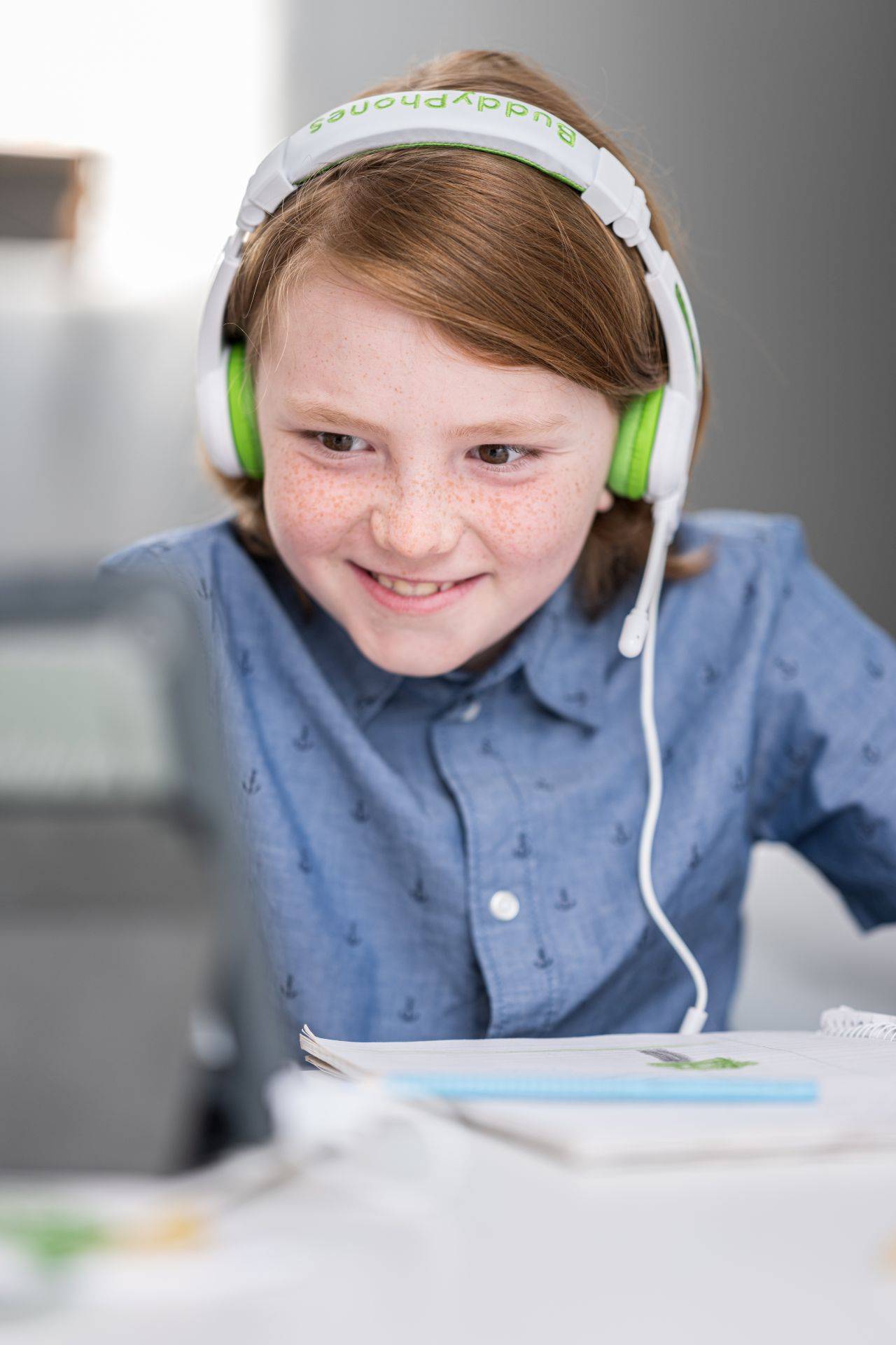 BuddyPhones Kopfhörer für Kinder| Homeschooling| Grün - Kopfhörer - 20 KHz - Sto