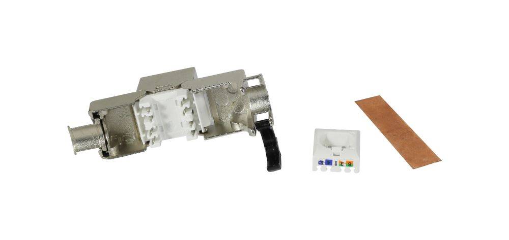 Keystone,Modul, TP-Buchse(RJ45), CAT6A, 500MHz, Slim-line, mit Kabelklemme, Synergy 21,