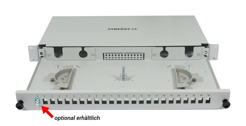 Synergy 21 LWL-Patchpanel für 24xLC-Duplex-Buchsen 19"/1HE ohne LC-Kupplungen -