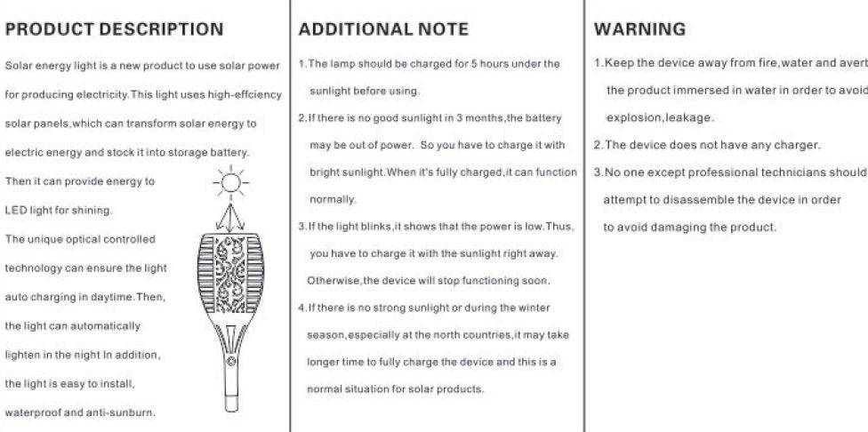 Synergy 21 LED Flame Serie Solar Garden Lamp