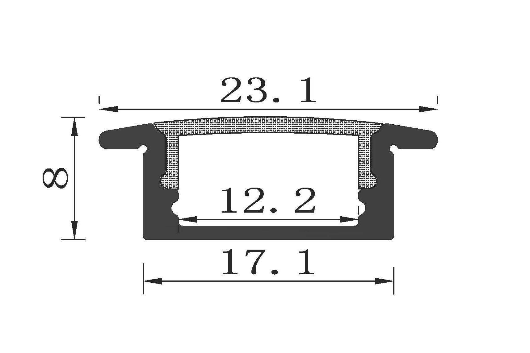 Synergy 21 S21-LED-PR20055 - Profil - Weiß - Aluminium - LED - 23,2 mm - 2000 mm