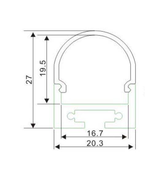 Synergy 21 S21-LED-PR20118 - Diffusor - Weiß - Aluminium - 20,3 mm - 2000 mm - 27 mm