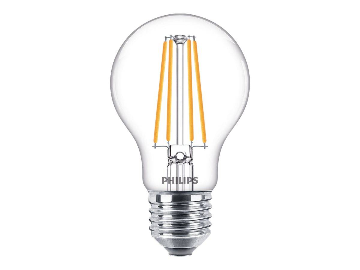 SIGNIFY - Philips - Glühbirne mit LED-Filament - Form: A60 - klar Finish - E27 - 8.5 W (Entsprechung 75 W)