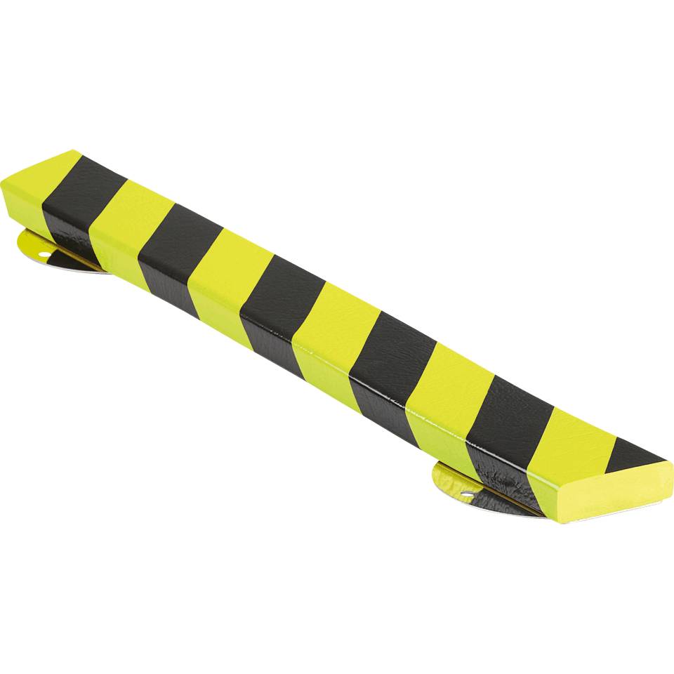 Knuffi Flächenschutzprofil Typ S, mit Edelstahlunterlage, gelb/schwarz, PU, 0,5m
