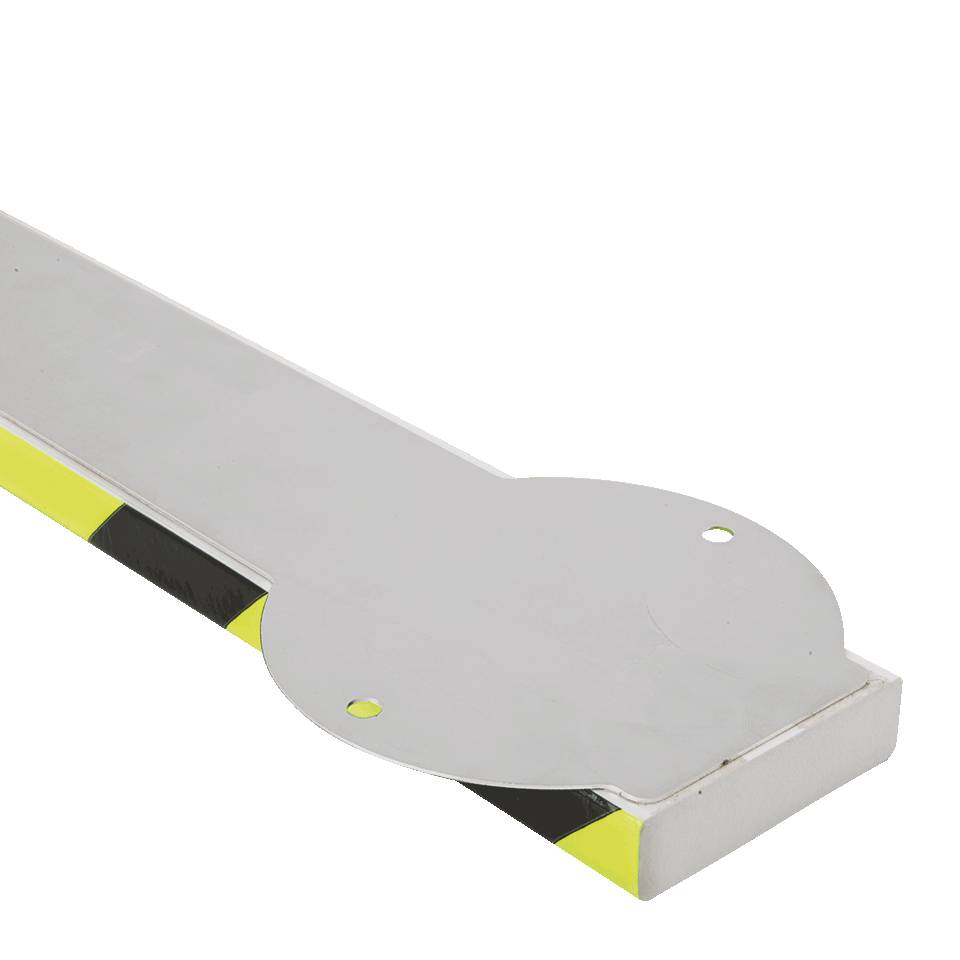 Knuffi Flächenschutzprofil Typ S, mit Edelstahlunterlage, gelb/schwarz, PU, 0,5m