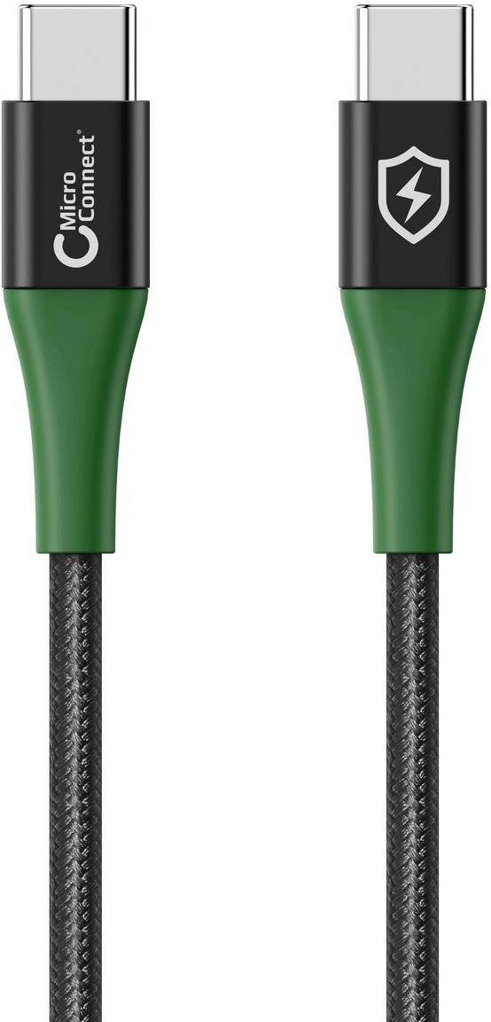 MicroConnect Smart Charge USB-C to USB-C Cable 2m Black/Green Smart Charge USB-C to USB-C Cable 2m Black/Green