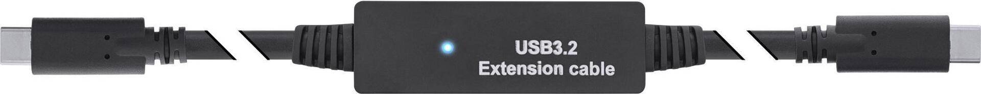 InLine® USB 3.2 Gen.1 Aktiv-Kabel, USB-C Stecker an USB-C Stecker, schwarz, 5m