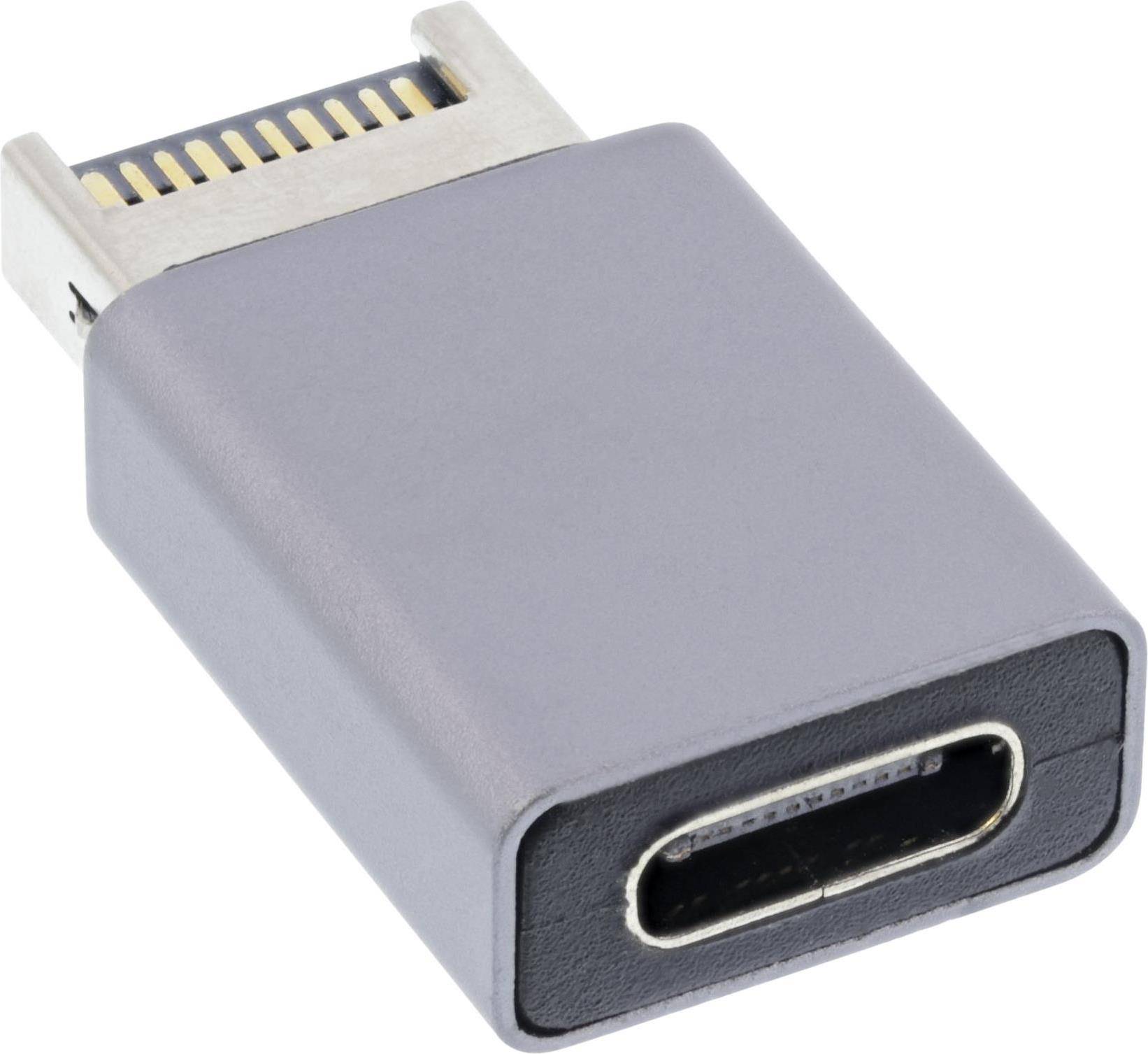 InLine® USB 3.2 Adapter, intern USB-E Frontpanel Stecker zu USB-C Buchse