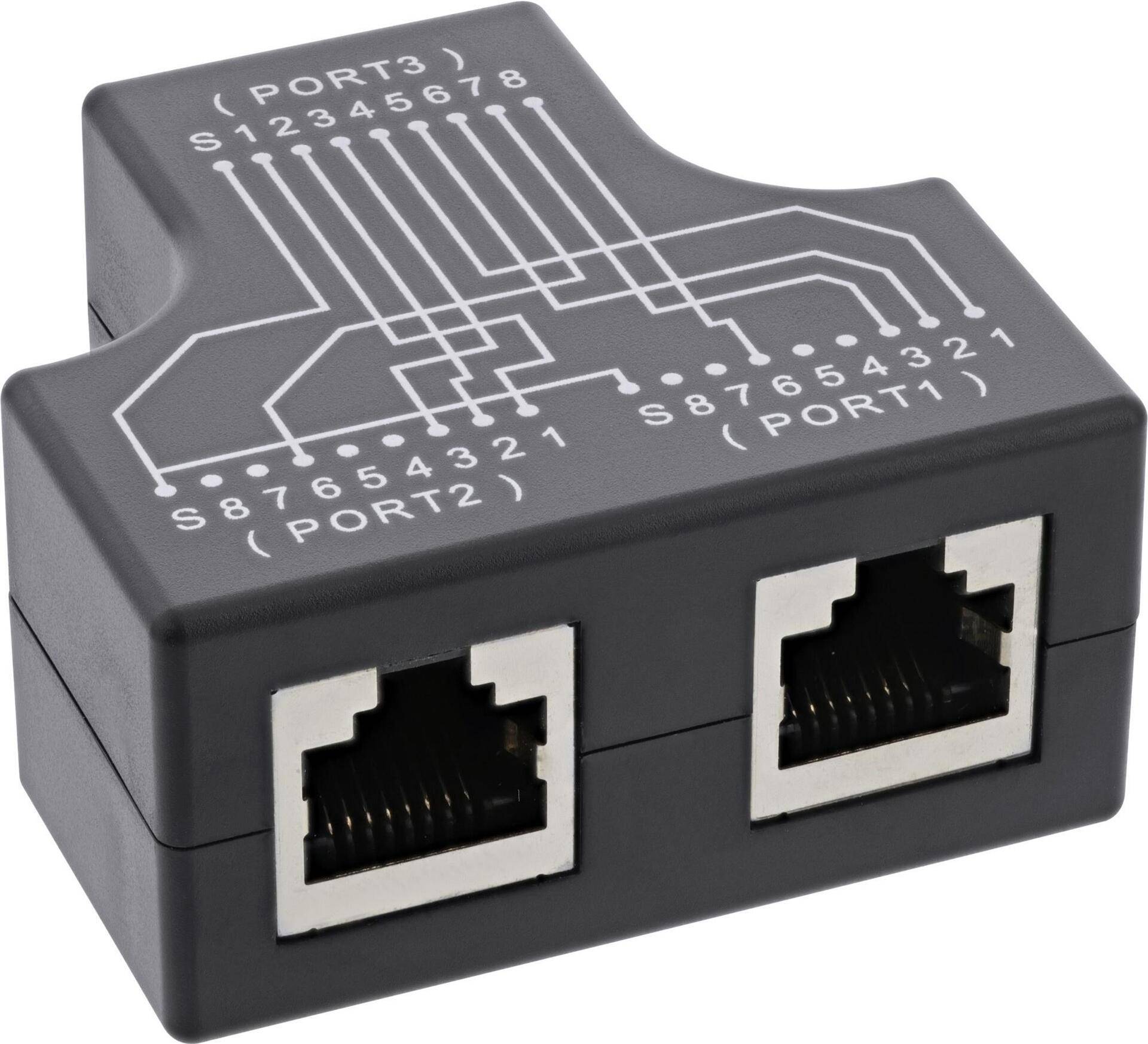 InLine® Cat.5e STP T-Adapter (Port-Doppler), RJ45 Buchse an 2x RJ45 Buchse